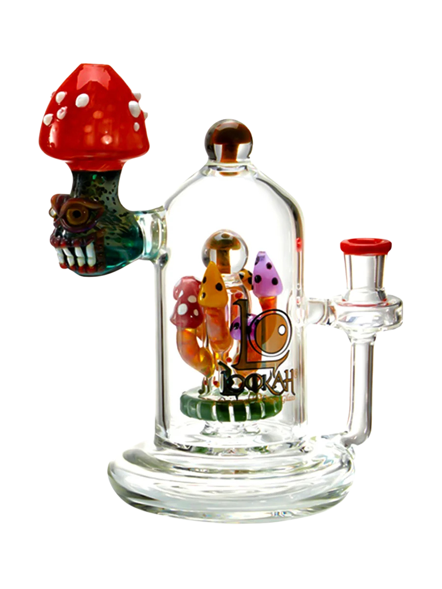 Mushroom Madness Glass Water Pipe (Yellow)