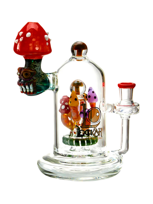 Mushroom Madness Glass Water Pipe (Yellow)
